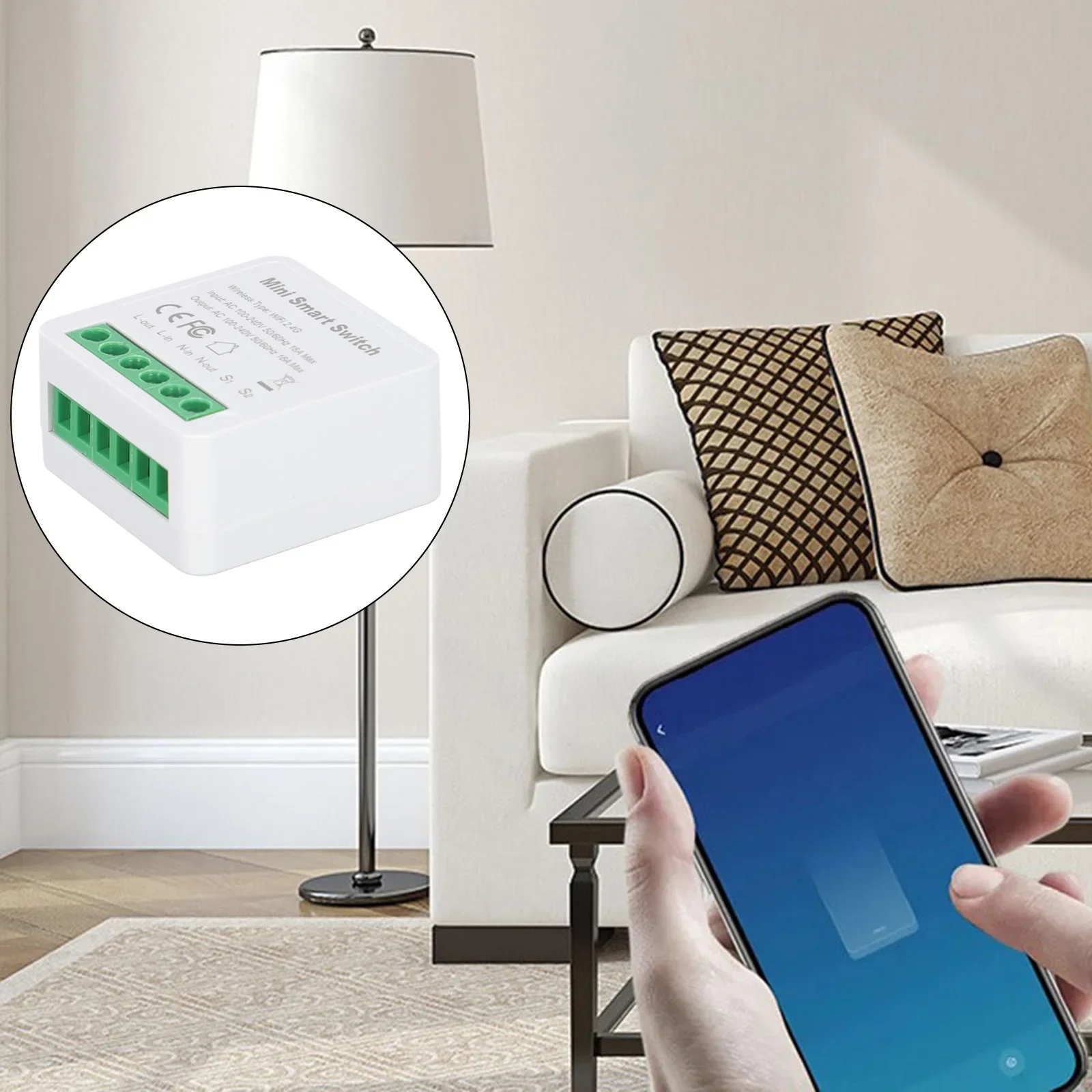 

For WiFi MiNi Switch With Energy Monitor 16A 2-way Control Timer Wireless Switch Work With Alexa Home Alice