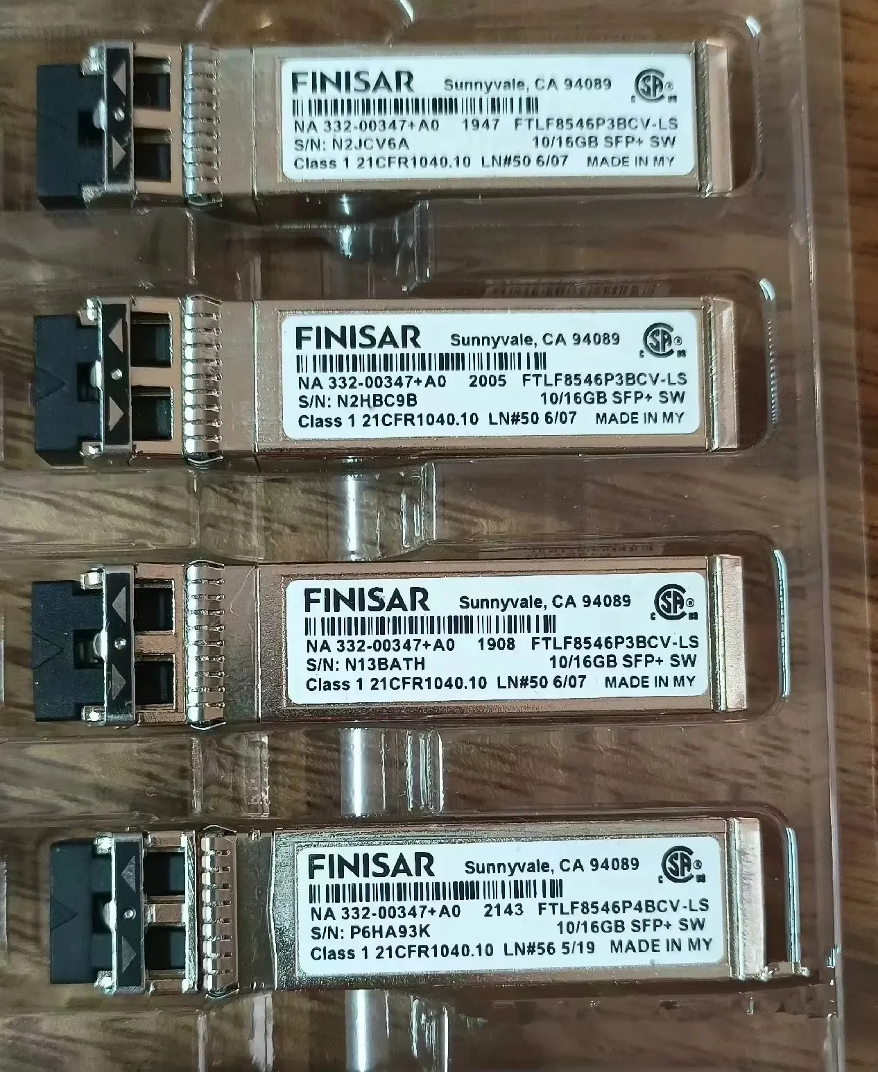 Original New 1PCS Finisar SFP+ Transceiver  332-00347+A0 FTLF8546P3BCV-LS 10/16GB SFP+ SW