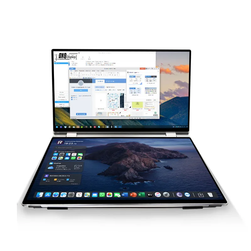 

DXQ Triple Laptop Screen Extender 15.6 Inch FHD 60Hz Portable 1920(RGB)*1080 Folding Stacked Portable Dual