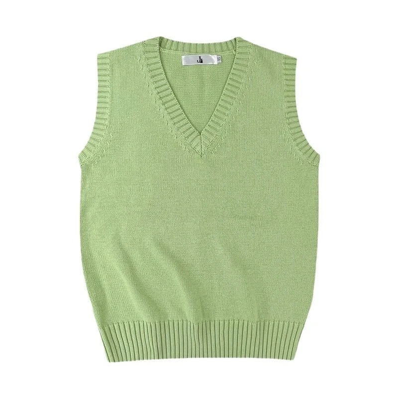 Cento uniforme gilet tinta unita canottiera uniforme scolastica stile college britannico maglione lavorato a maglia senza maniche pullover maglione da donna