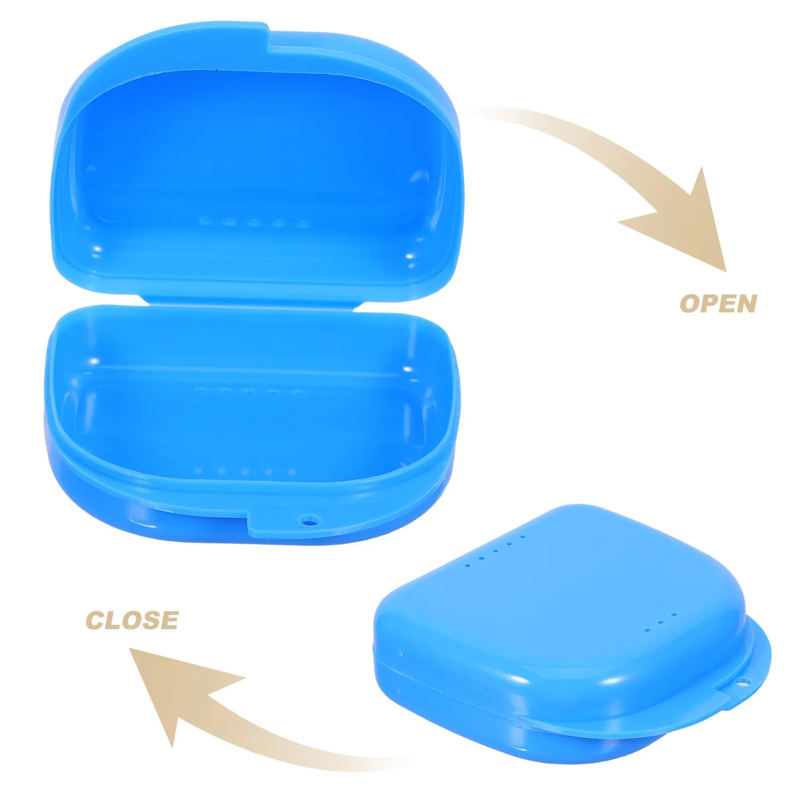 12Pcs Denture Storage Box – Light Blue Ventilated, Leakproof & Portable Retainer Case for Braces, Aligners