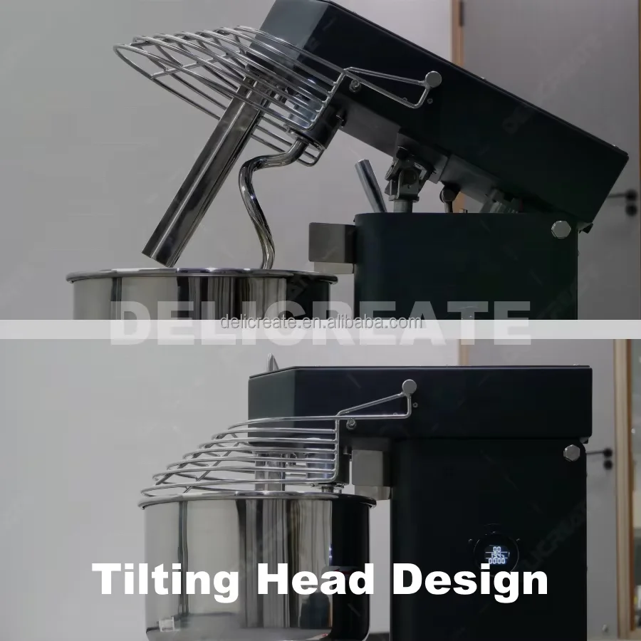 DLC-5HDM 10L Tilt Head Spiral Mixer, Removable Bowl, DC Motor 304 Stainless Steel, Commercial Baking Equipment, Dough