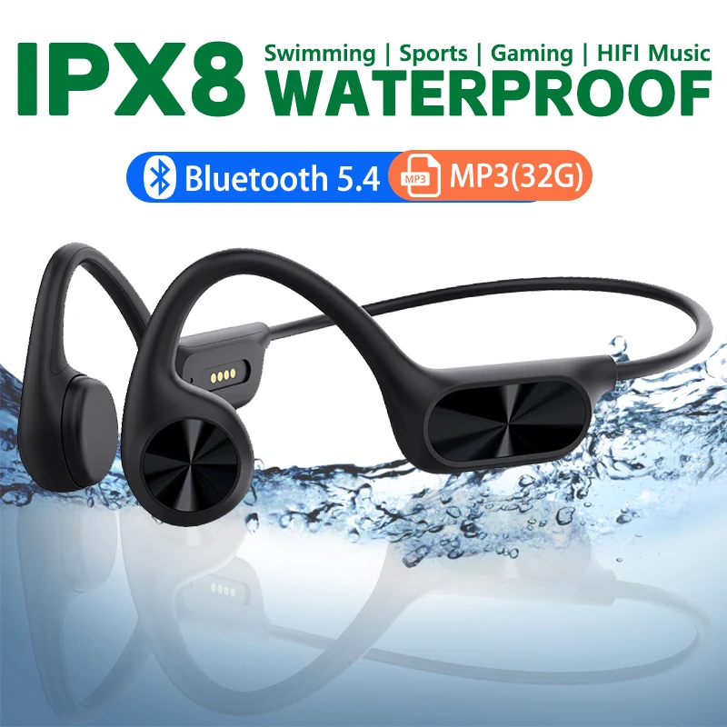 IPX8 防水骨伝導ヘッドフォン X7 Bluetooth 32 ギガバイト MP3 水泳