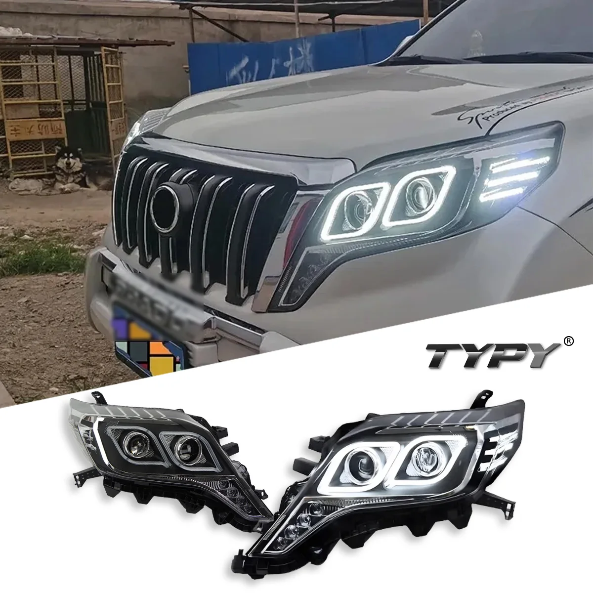 

TYPY Car For Toyota Prado 2014-2016 Headlight Upgrade Modified to New DRL Dynamic Turn Signal LED Headlight Auto Accessories