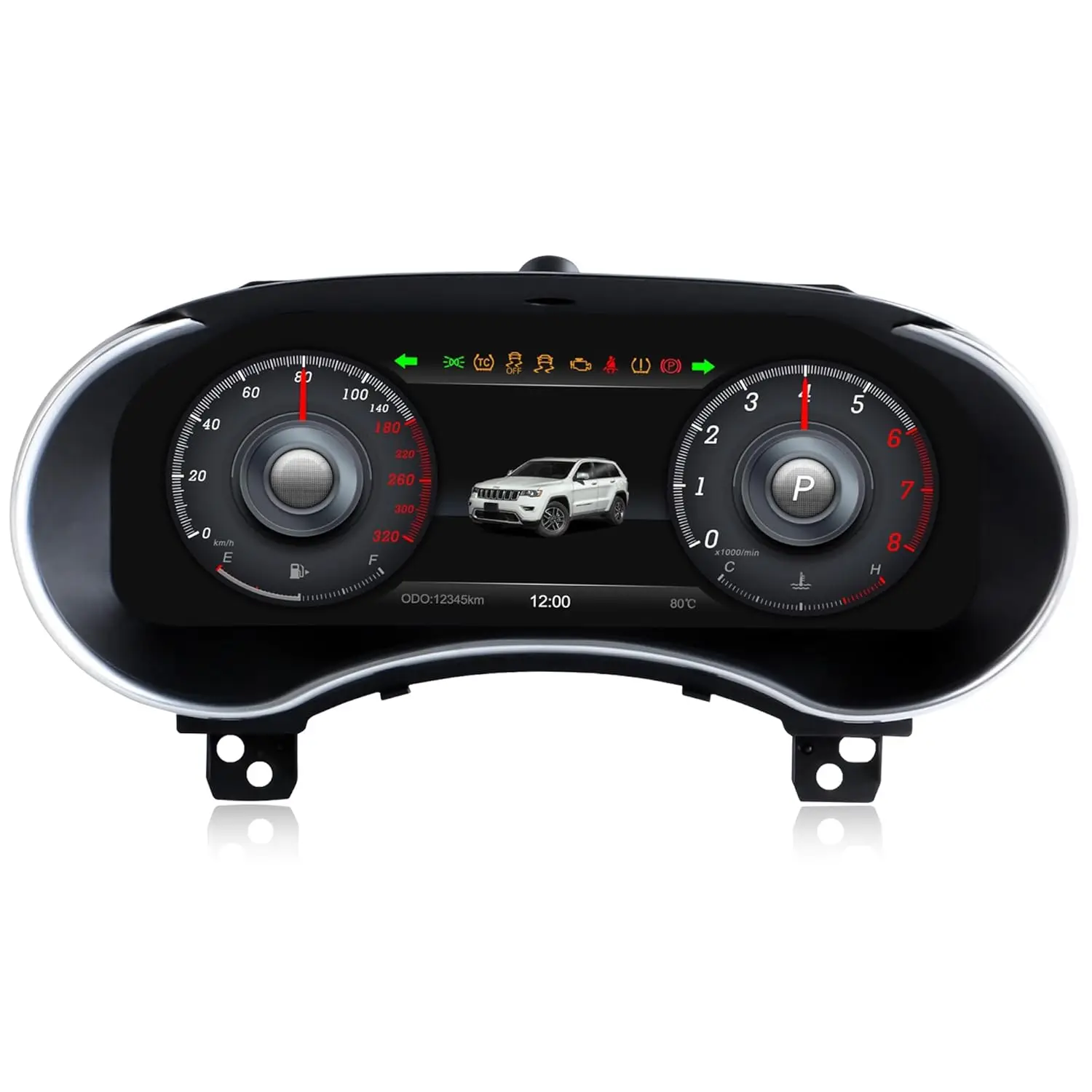

Dashboard Carplay For Jeep Grand Cherokee 2014-2018 Cluster Screen 2K Digital speedometer LCD instrument panel 3 UI +3 Colour