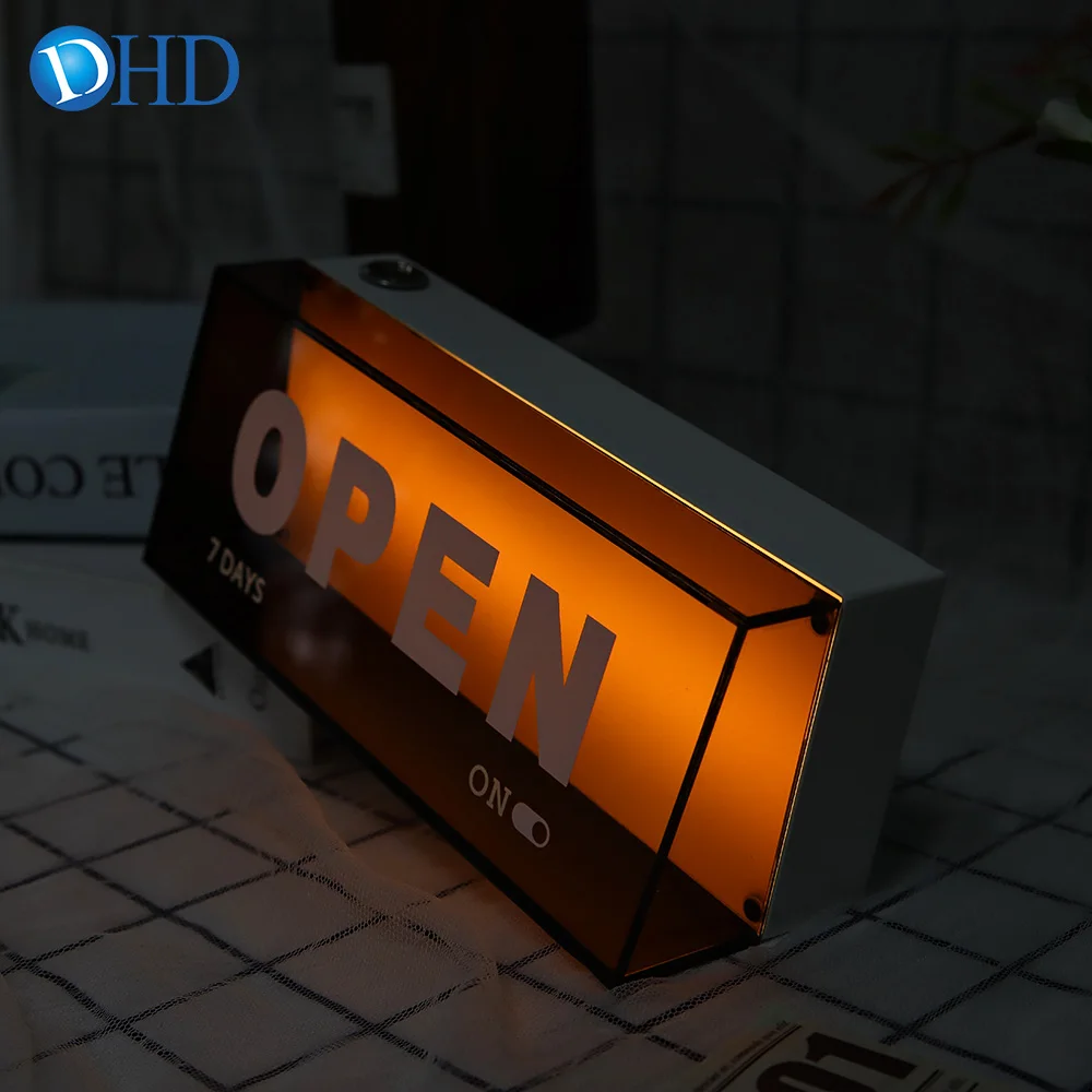 منتج جديد الإعلان مخصص مفتوح صمام ثنائي باعث للضوء الإضاءة لافتات صندوق إضاءة صغير صمام ثنائي باعث للضوء متجر لافتات #2