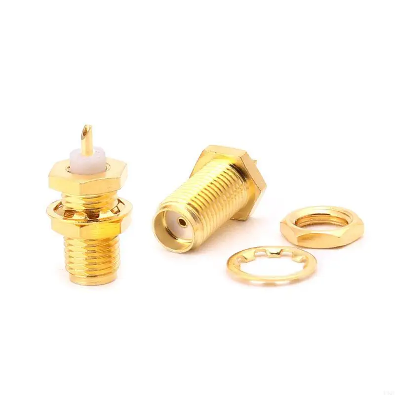 Y4QF 10 ชิ้น SMA-KY ตัวเชื่อมต่อ RF SMA หญิง Nut Bulkhead Handle Deck คลิป Solder Cup