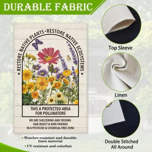 علم حديقة الترحيب من Restore Native Plants، مقاس 12 × 18 بوصة للعطلات على الوجهين...