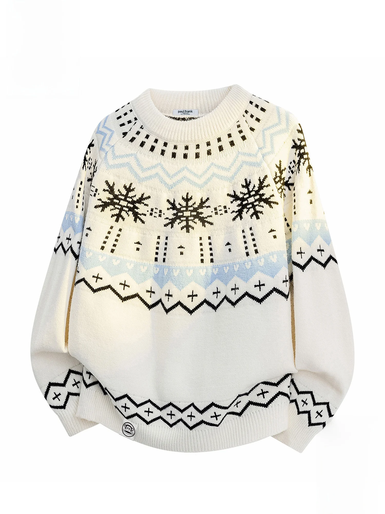 

PaulFrank Large Mouth Monkey Fair Isle Knit round Ne Sweater Men's Spring New Faion Loose Knitted irt Casual Sle