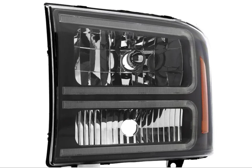 In Stock Hot-selling front light Headlights with Dual LED C-Bar FOR 1999-2004 Ford F250/F350/F450/F550/2000-2004 Excursion Euro