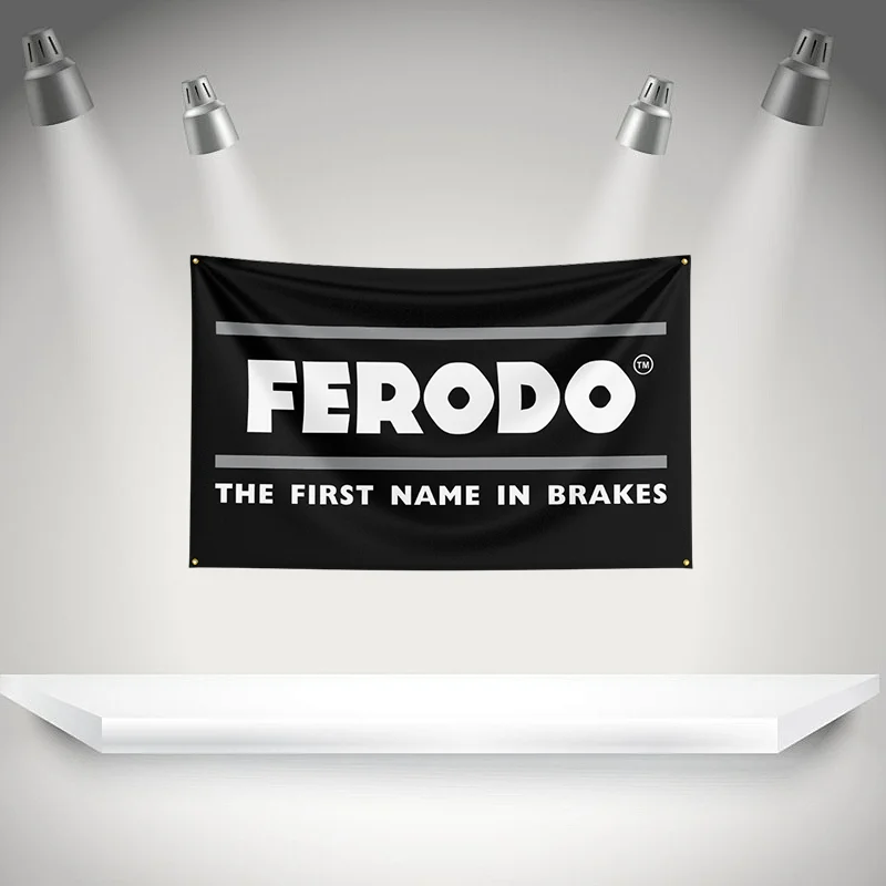 F-Ferodo Brake Flag Auto Parts Tools Banner   HD Printing Tapestry Exhibition, Car Fans, Garage Decor