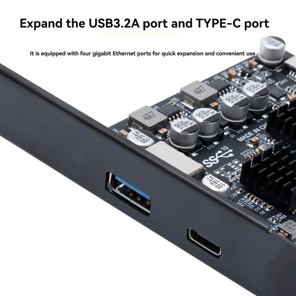 N86R USB PCIE Card Type C Adapter Card PCI-Express 4X to USB 3.2 Gen 20Gbps 20GB Driver-Free for Win