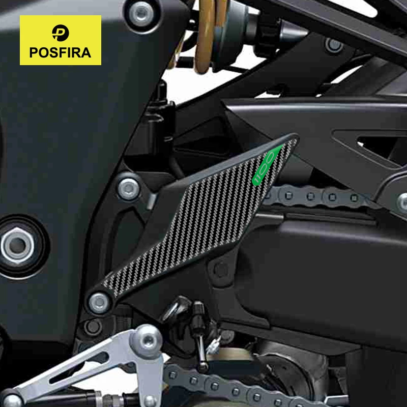 POSFIRA Motorcycle Footrest Panel Sticker 3D Resin Decals for Kawasaki Z1100 Z 1100/SE 2026 Motorbike Accessories