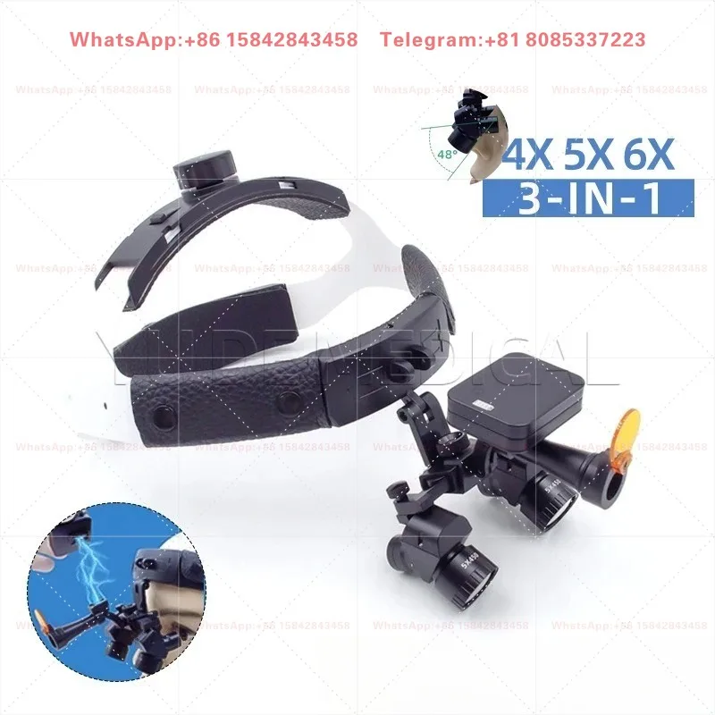 Optical Inspection Tools,5X HD Corner Mount Magnifier with 5W Wireless Magnetic Head Lamp