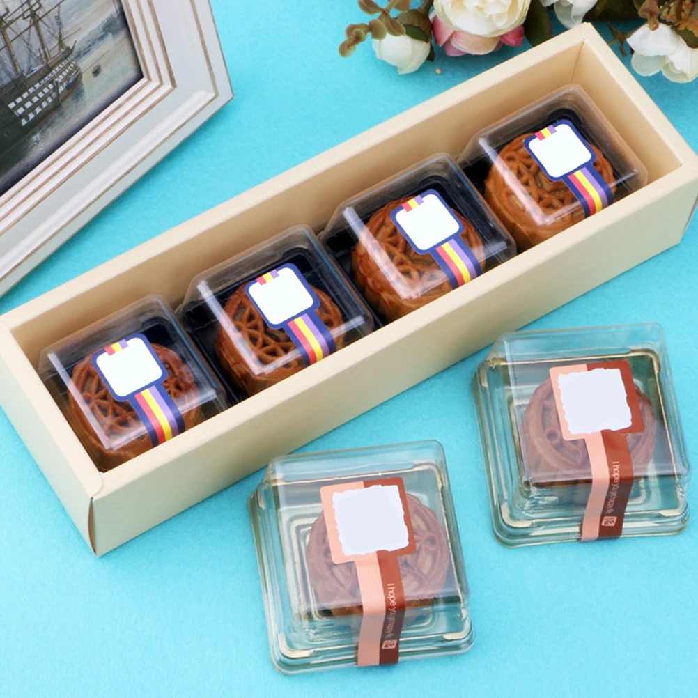 

50 Pcs Food Box Square Cake Boxes Gift Packaging Moon Tray Container Birthday Party