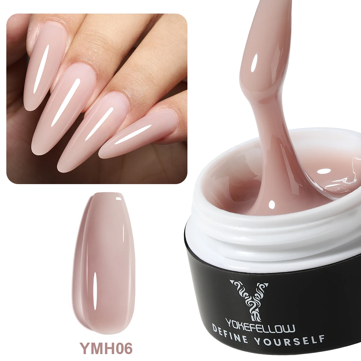 NEU YOKEFELLOW Builder Gel Nagellack 15g Jelly Blue Hard Gel HEMA TPO Free Extension Gel Bunte Builer Lack für Nagel DIY
