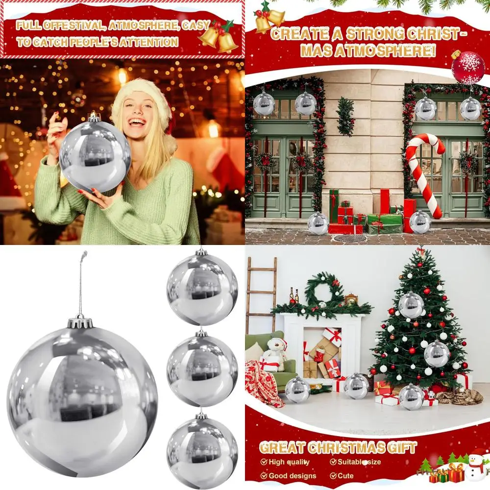 

7,87-дюймовый большой пластиковый шар-украшение — золотые уличные елочные украшения для дома, газона и праздничных вечеринок