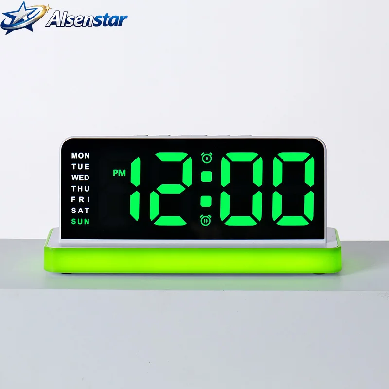 New Arrival Simple Large Screen LED Electronic Alarm Clock Multifunctional Clock with Night Light for Bedroom Bedside