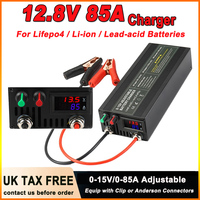 12.8V 85A Battery Charger 14.6V 100A Lifepo4 Charger High Speed 12V 40A Car Charger Voltage Current Adjustable Solar Charger