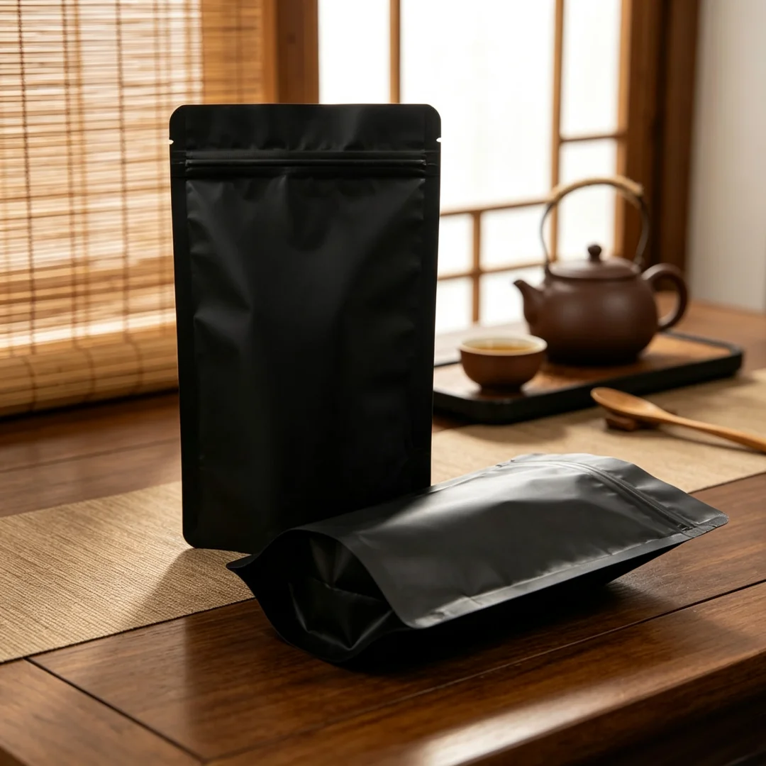 High-end Black Chinese Tea Bag Jin Jun Mei Thick Aluminum Foil Bag Jasmine Tie Guanyin Customize Word 250g Self Stand Zipper Bag