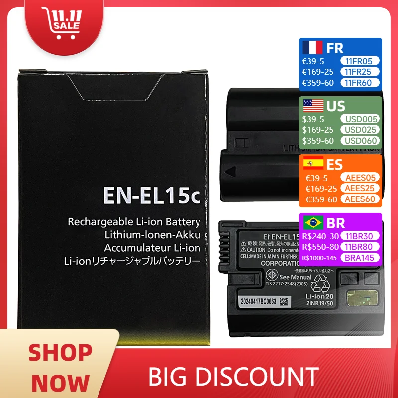 

NEW EN-EL15C EN EL15C Battery For Nikon ZF Z5 Z6 Z6 II Z7 Z7II D600 D610 D600E D800 D800E D810 Camera