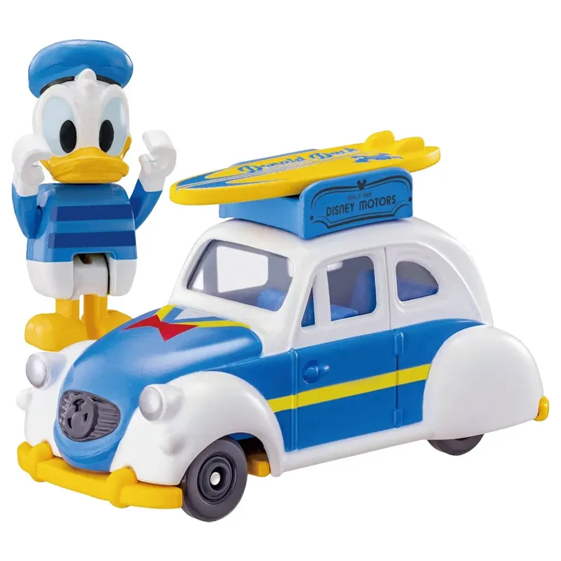 

Игрушечная модель автомобиля TOMY Tomica из сплава, для мальчиков, модель автомобиля Disney, игрушка-украшение для девочек, Дональд Дак, серф-вагон 915539