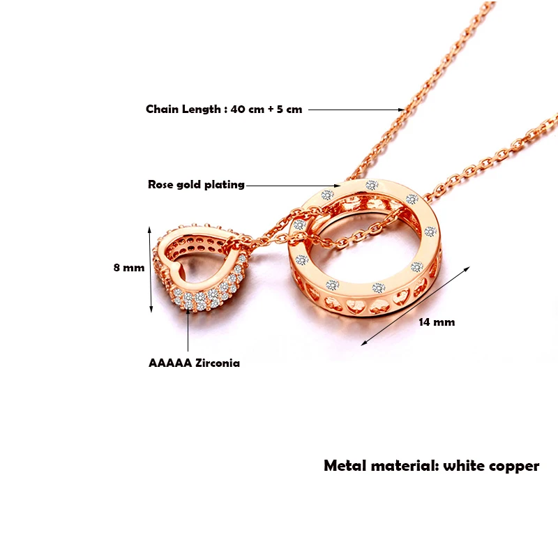 Cute Romantic Heart-Shape Geometric Pendant Necklaces For Women Lovers\' Accessories Neck Jewelry Charming Fashion Best Gift