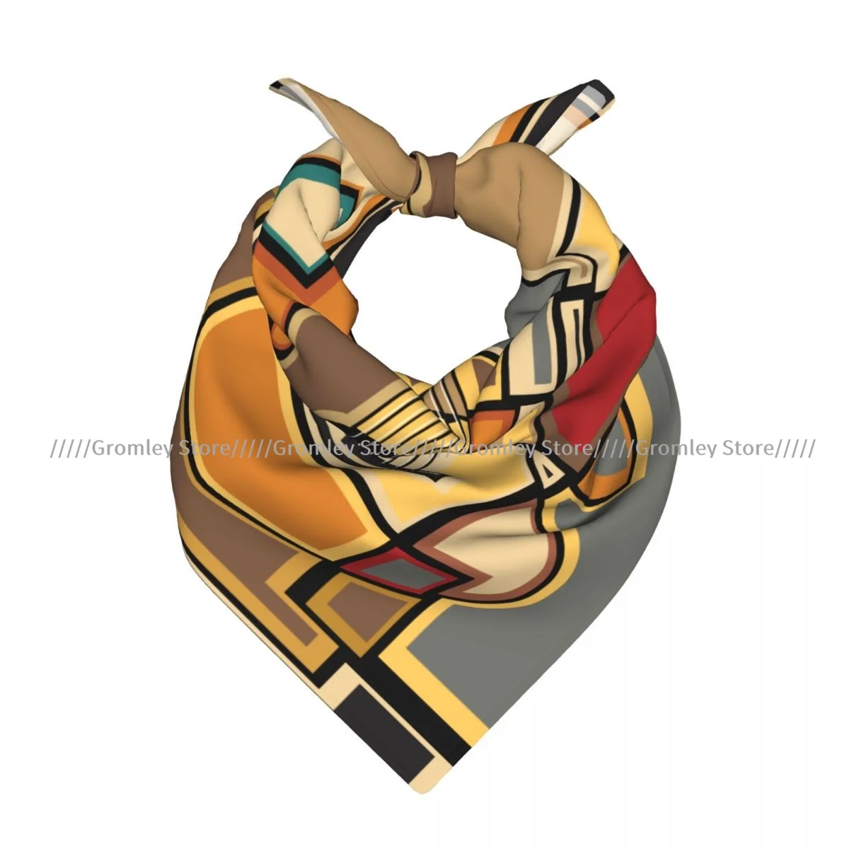 

Funky Fractal Geometric Square Shaped Background With Acoustic Guitar Art Square Scarf Ladies Casual Head Neck Wrap