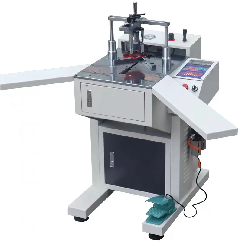 Automatic Right Angle Leaning Motor Clamping Cut-off Saw Wood Cutting Machine For Photo Frame Corner Nailing 2kw 340kg