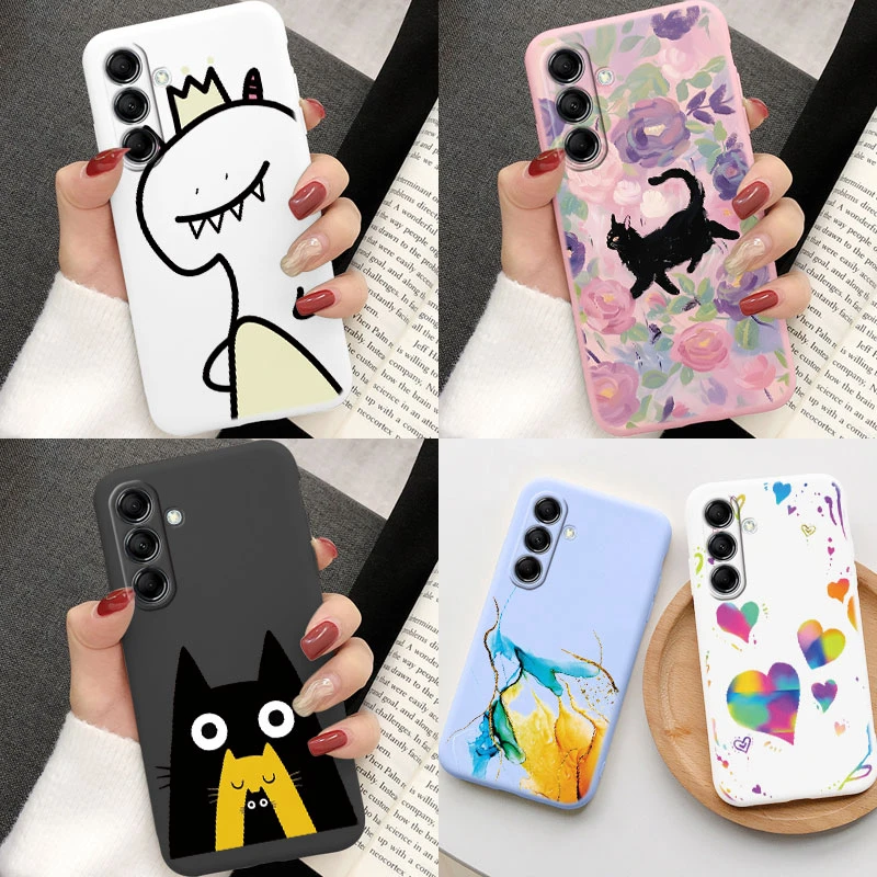 For Samsung Galaxy M13 M14 M15 F15 C55 F55 F23 M23 M34 M35 M54 M55 5G Cute Cartoon Cat Butterfly Fashion Popular Soft Phone Case