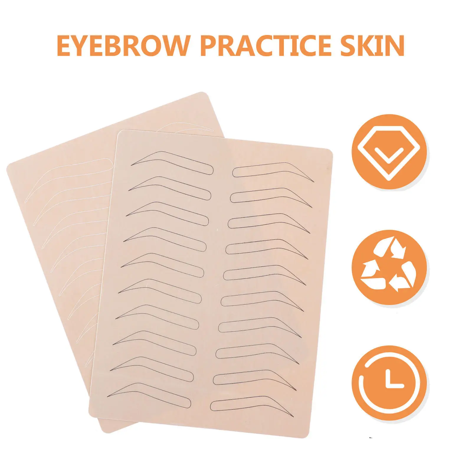 

6 шт. тренировочных накладок для татуажа бровей, аксессуары для тату, многоразовые, с гладкой поверхностью, идеально подходят для начинающих и профессионалов