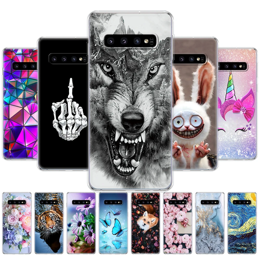 For Samsung Galaxy S10 Case S10Plus Case Silicone TPU Cover Phone S10 E Cases On For Samsung S10 Plus G975F S 10 SM-G973F marble