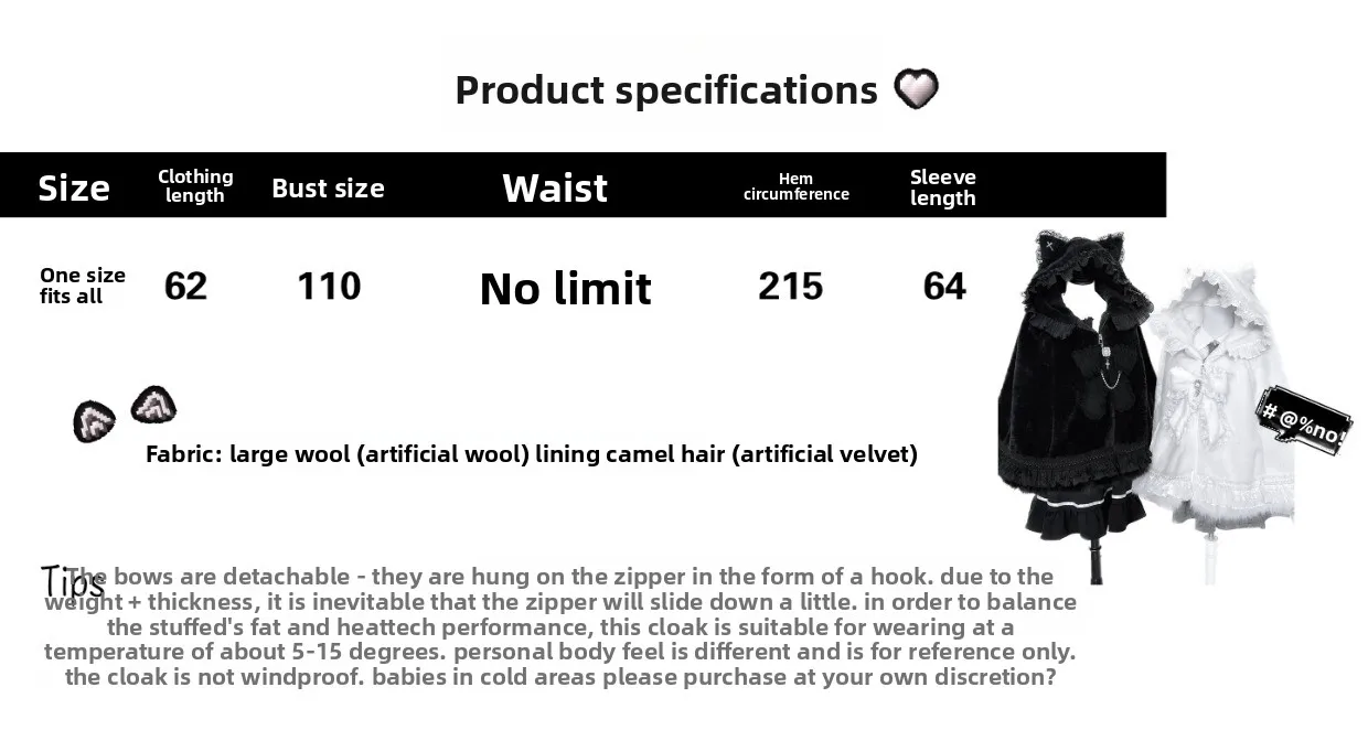 اليابانية الأصلي الخريف الشتاء رشاقته الصوف عباءة معطف ثقافة فرعية الصليب الماس الخرز القوس فضفاض المرأة مقنعين معطف الرأس #6