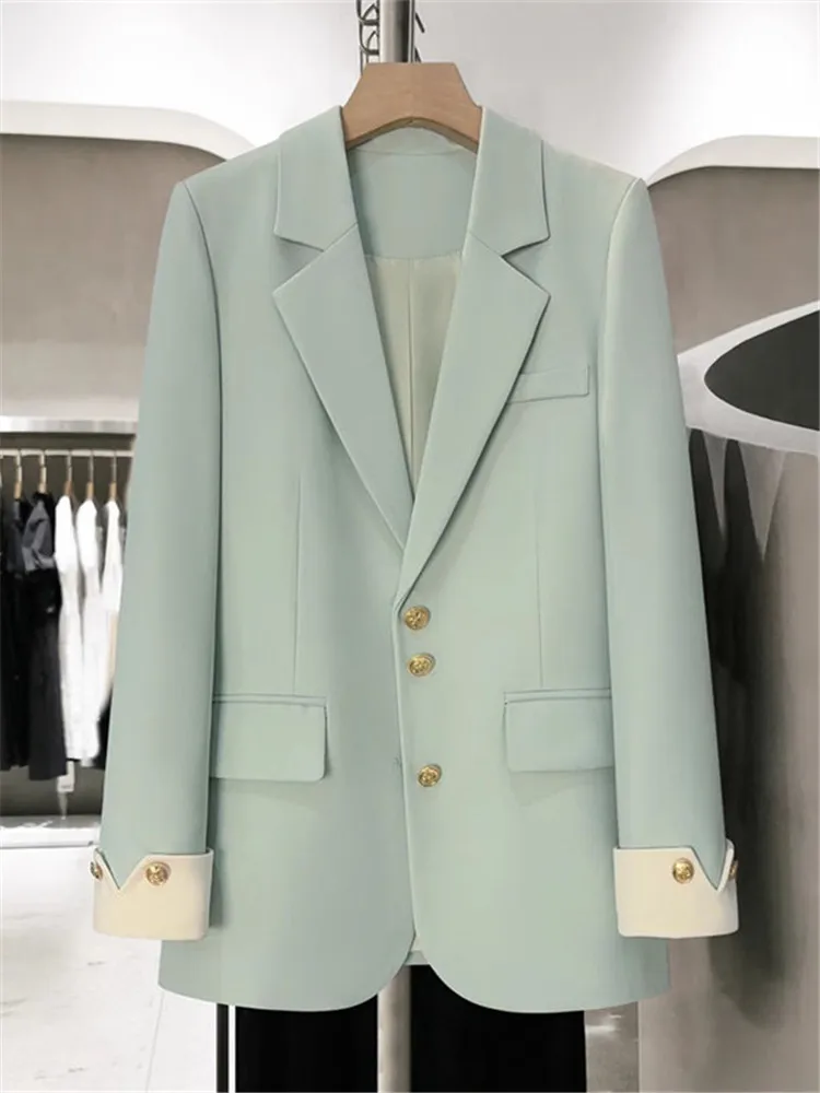 

2024 Spring New Suit Jacket Female Office Professional Womens Clothing Korean Casual Blazer Lined With Single Breasted Outerwear