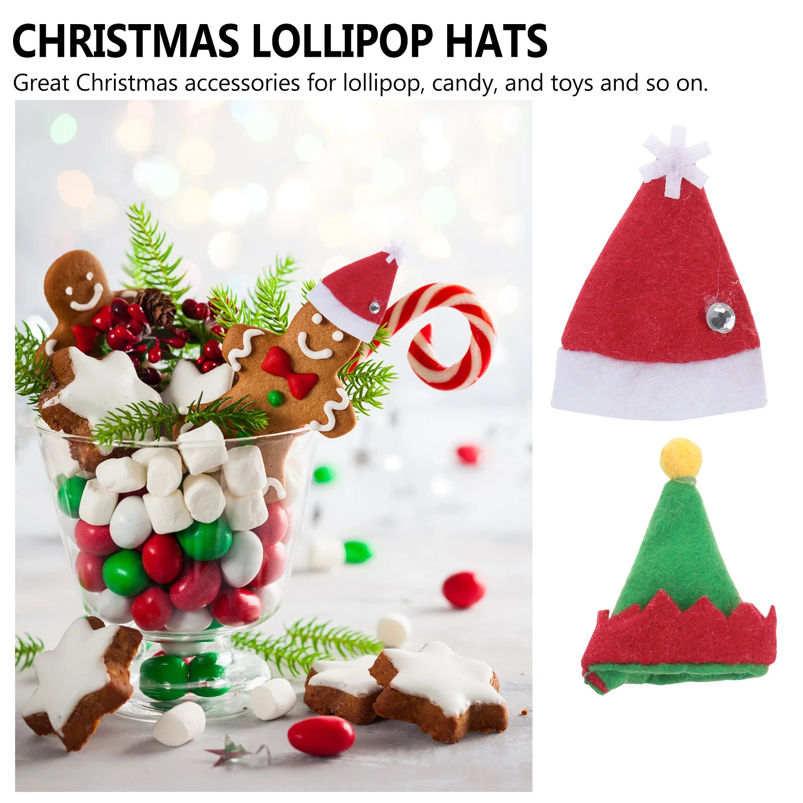 

48 Pcs Lollipop Hat Wraps Tiny Hats Wine Bottle Cap Mini Cylinder for Crafts Candy Packing