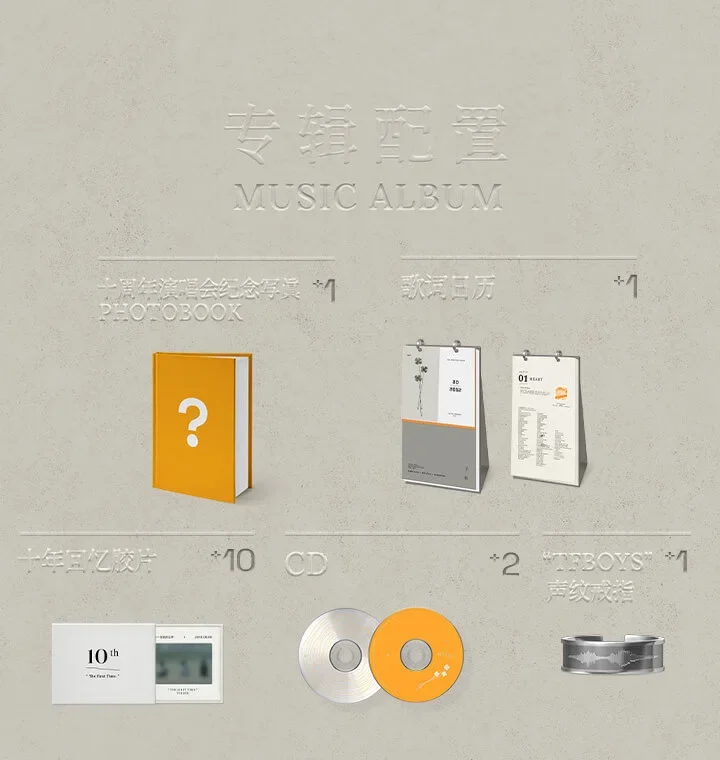 ألبوم فعلي للذكرى السنوية العاشرة ، حلقة ملصق CD ، وانج جونكاي ، وانج يوان ، يي يانغ كيانكسي ،