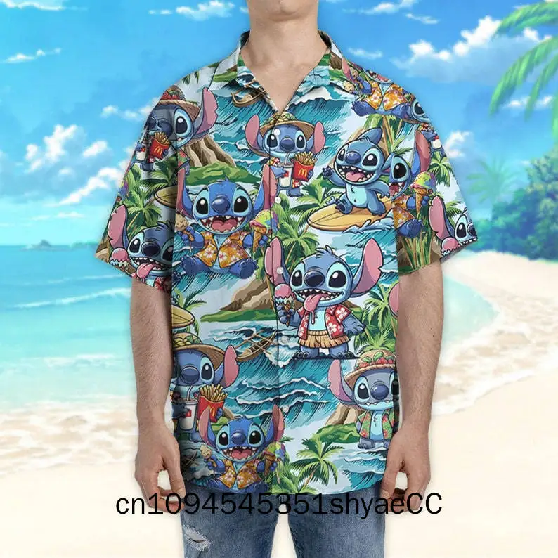 

Disney Stitch Summer Tropical Aloha, Disney Stitch Button Up Shirt, Disney Hawaiian Style Vacation Shirt, Stitch Aloha Stitch Ha