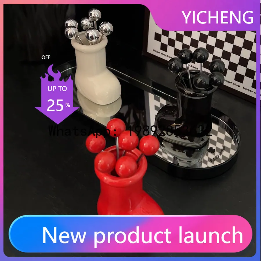 

PYJ Christmas red shoes stainless steel creative ceramic storage tank