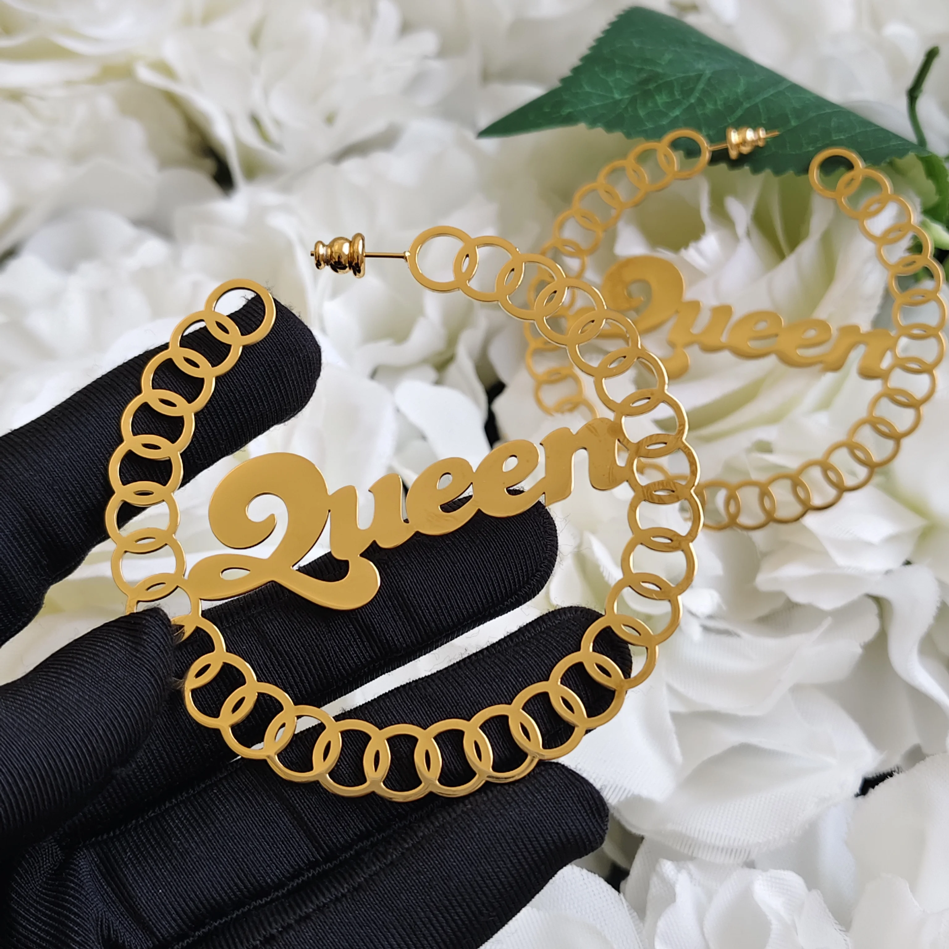 

DHQH Wholesale Personalized Name 70mm Earrings Customized Letter 70mm Earrings Valentine's Day Gift Manufacturer Direct Sales