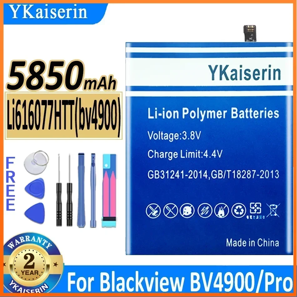 

YKaiserin Li616077HTT (bv4900) 5850mAh Replacement Battery for Blackview BV4900/BV4900 Pro BV4900Pro Mobile Phone Batteries