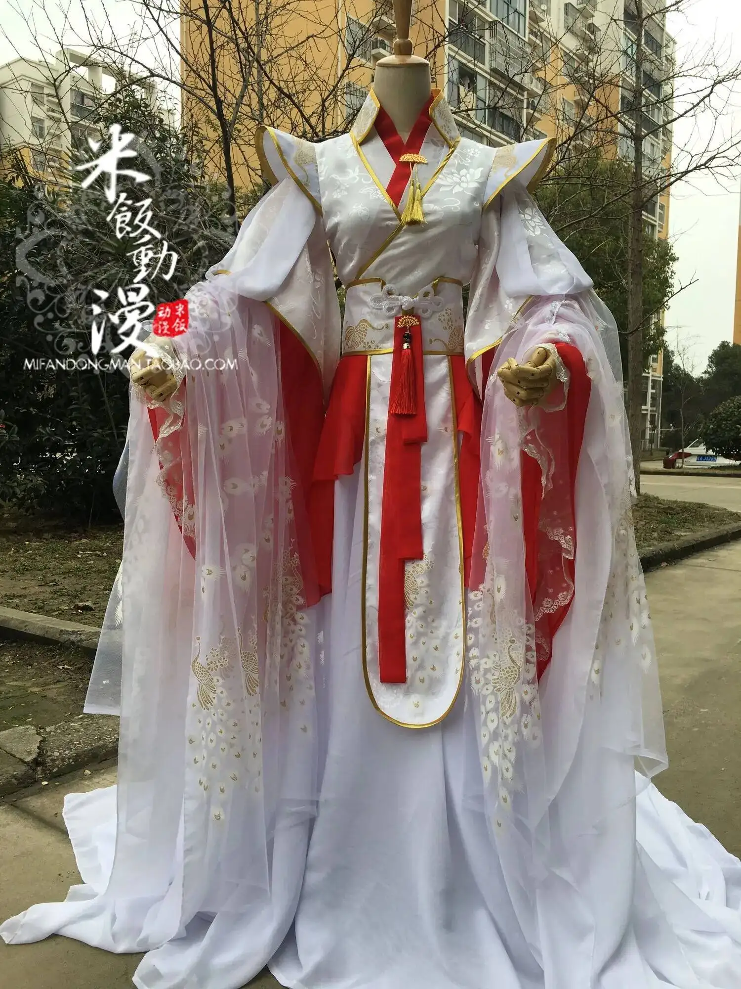Officials Bless Prince Yue Heavenly Shen Cos Clothing Xie Lian Cosplay Red White Style Ancient Cosplay Costume Hanfu Halloween view 4