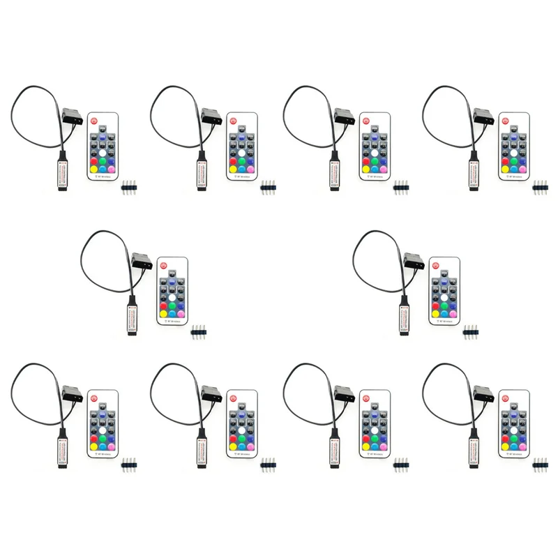 

ABT-10X Компьютерный вентилятор Контроллер эффектов освещения, 5 В 3-контактный/12 В 4-контактный RGB-вентиляторное оборудование Проводное управление/пульт дистанционного управления