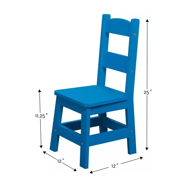 DU'S furnitur anak-anak prasekolah, set meja dan kursi kayu warna-warni