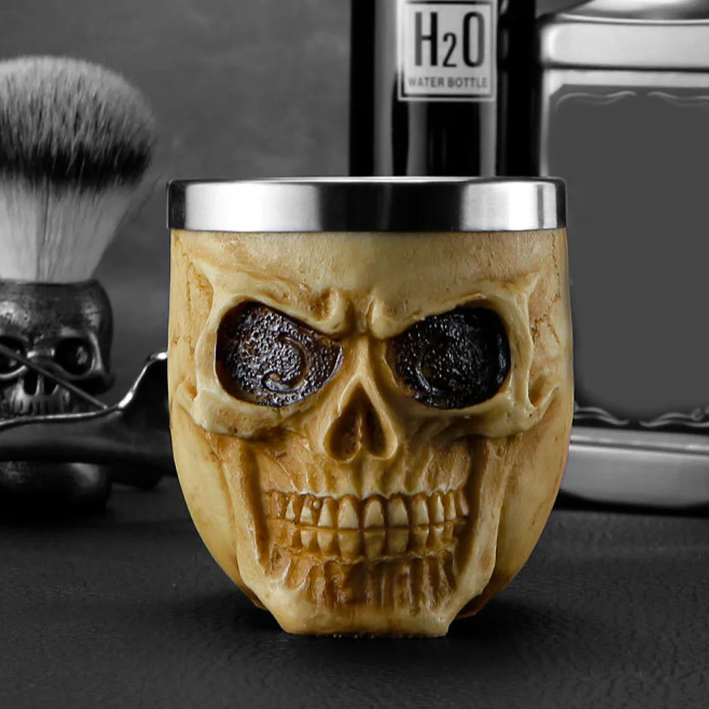 Skull Beard Brush Bathroom Shaving Bowl Mug Kit Electric Shaver for Men and Cup Supplies