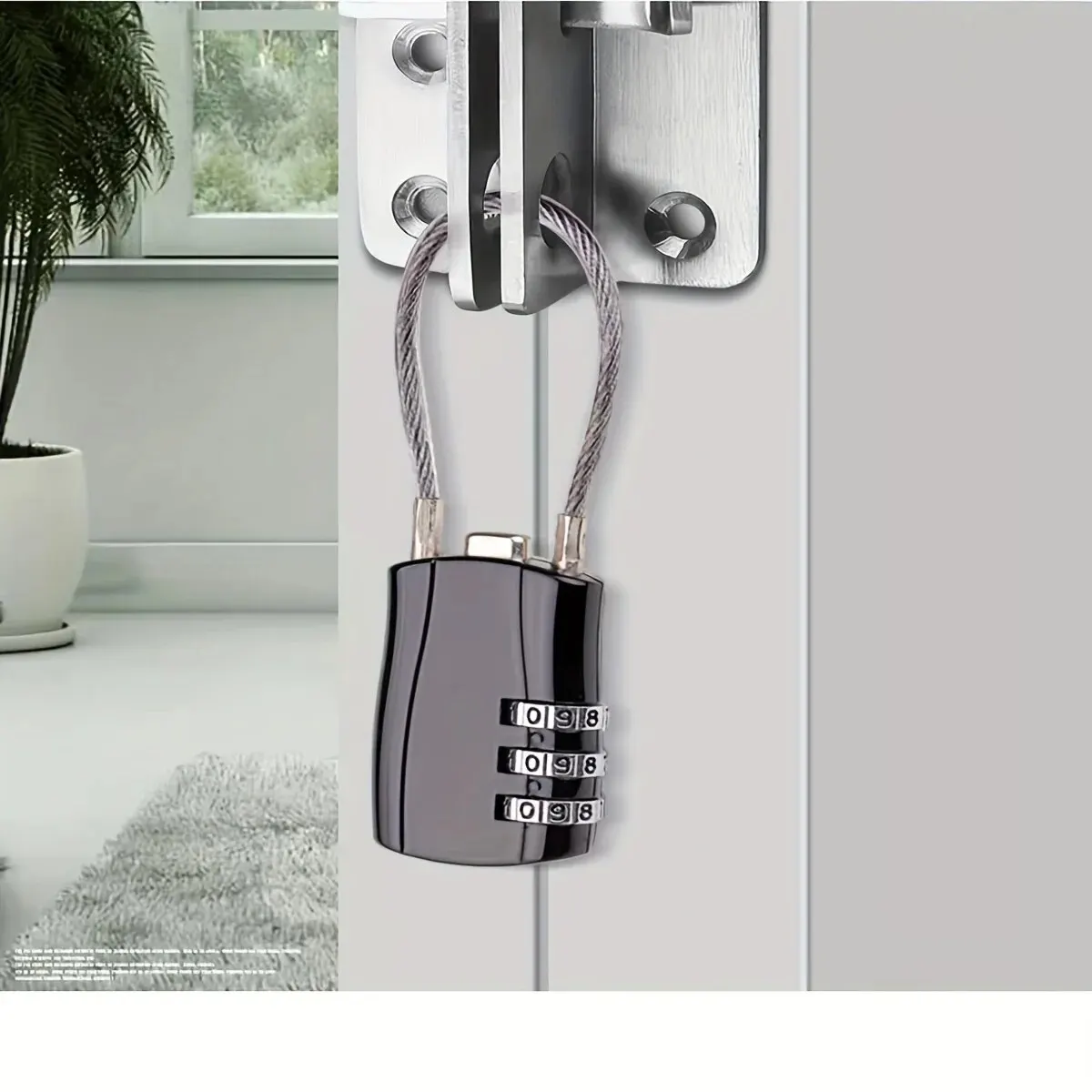 1PC Steel Wire Rope Combination Lock Anti-Theft Mini Padlock For Luggage Helmet Cabinet Bike Basket Zipper Door Safety Lock