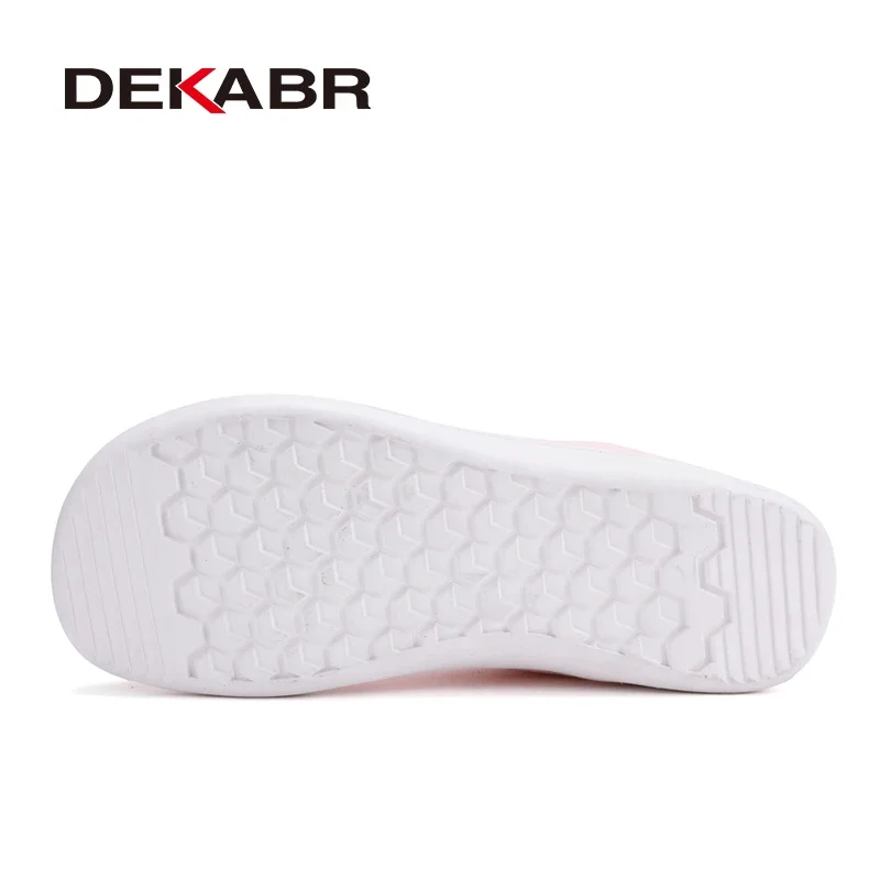 DEKABR Men Wide Barefoot Shoes White Pink Lightweight Breathable Soft Minimalist Casual Men\'s Sneakers Large Size