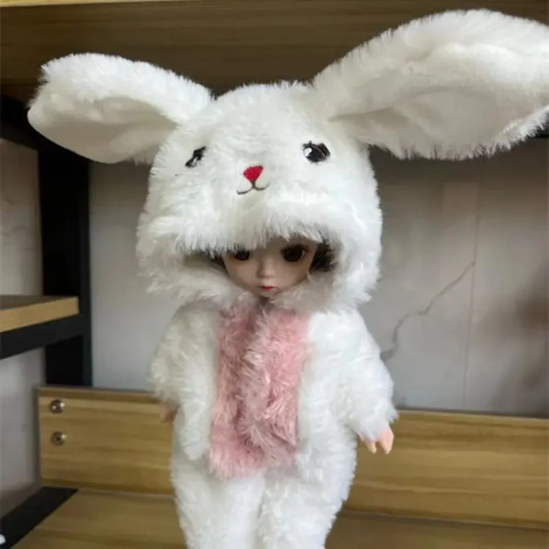 12inch Fat Doll Clothes Simulation Animal Fox/ Rabbit Plush Clothes 28cm Cute Baby Doll Dress Up Clothes Girls Toy Gifts