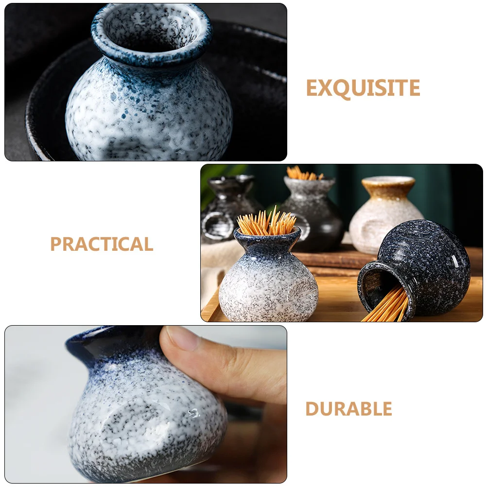

Stylish Portable Toothpick Dispenser Ceramic Material Compact Size Home Restaurant Table Adornment Creative Toothpick Storage