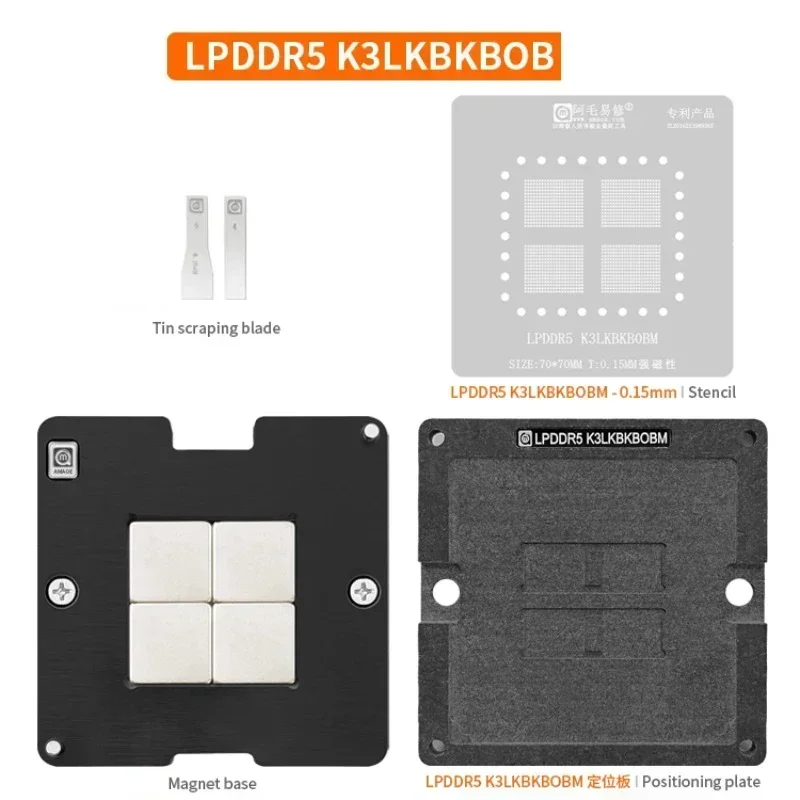 

Amaoe 4in1 LPDDR5 Set Is Suitable for K3LKBKB0BM BGA Recast Board Tin Planting Set Computer Repair Tool