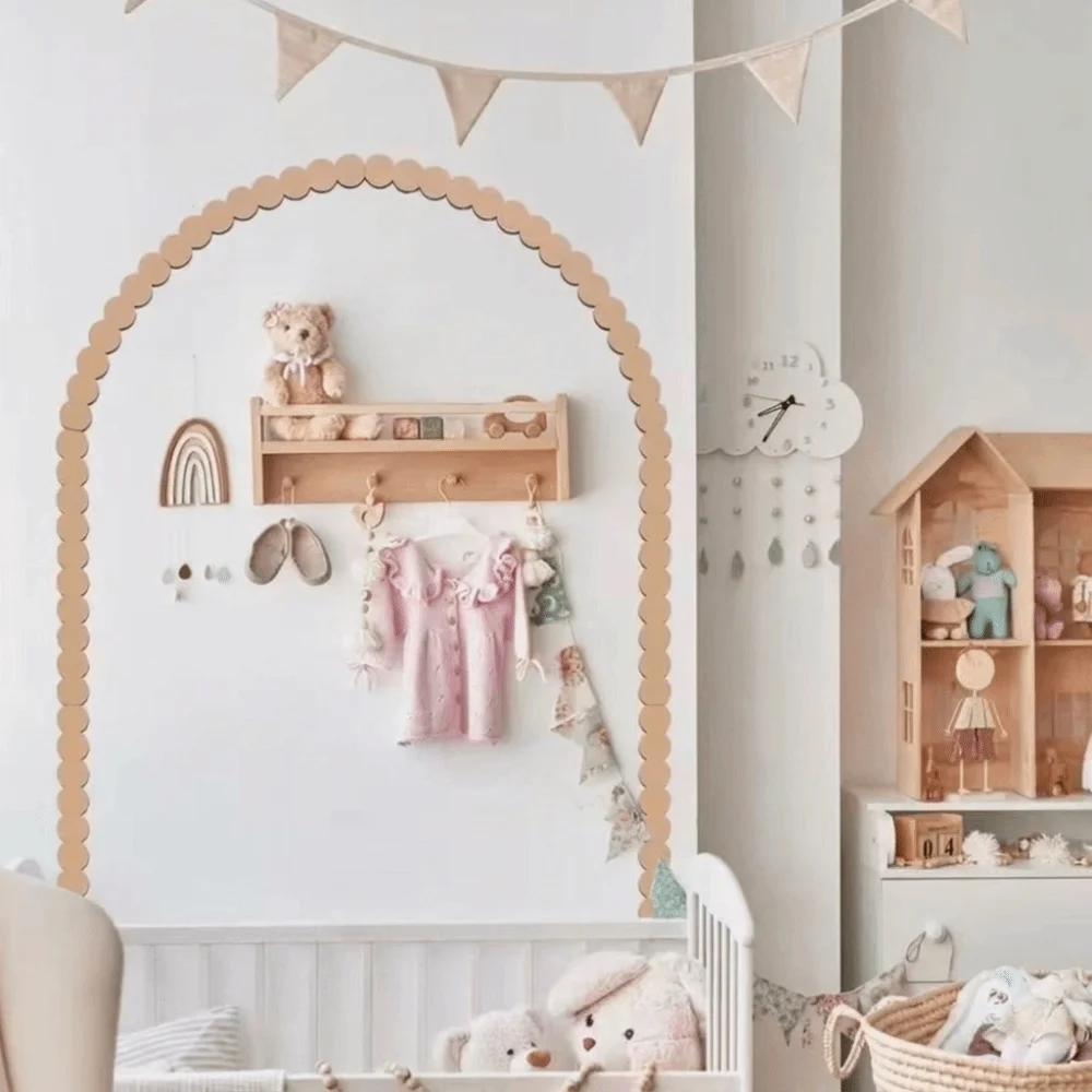 9/10Pcs Super Large Wall Arch Decor DIY Wall Decor Shaped Scalloped Crafts Trim Easy To Install Vintage Wood Arch Trim Bedroom